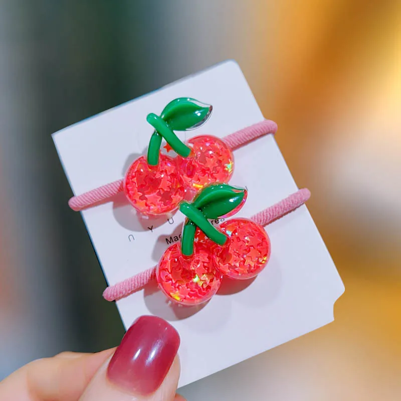 Children Sequins Floral Elastic Hair Bands Rubber Band Hair Tie Princess Kawaii Rope Headwear Girls Kids Accessories