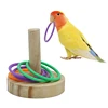 Parrot Bird Toy Parrot Bite Chewing Toy Pet Bird Swing Ball Standing Toy Plastic Rings Training Intelligence Toy Game Supplies 5