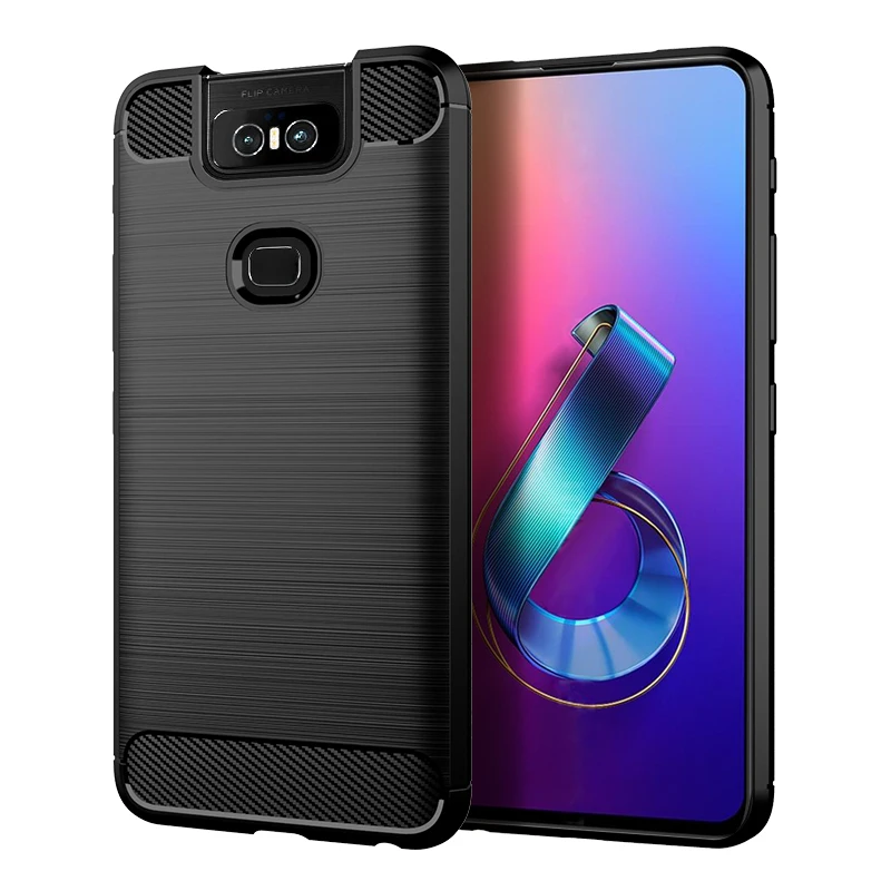 Shockproof Carbon Fiber Back Cover - Soft Phone Case