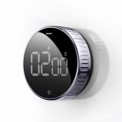 Enhanced LED Digital Timer for Kitchen, Shower, and Study with Alarm and Magnetic Backing (Magnetic)