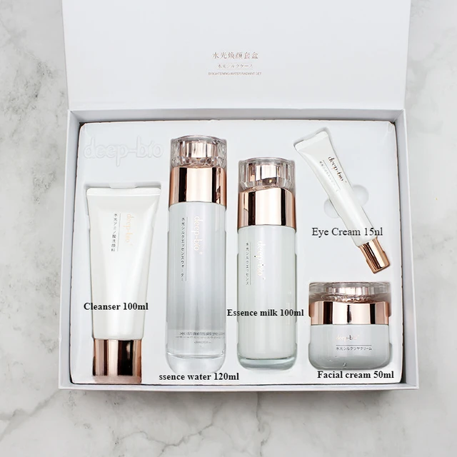 deep-bio water radiant set box moisturizing cleanser essence water emulsion cream cream moisturizing women soothing