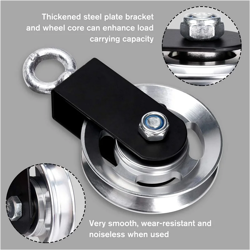 1pc 115mm Black Bearing Pulley Wheel Cable Gym Equipment Part Wearproof GtJ.RZ E
