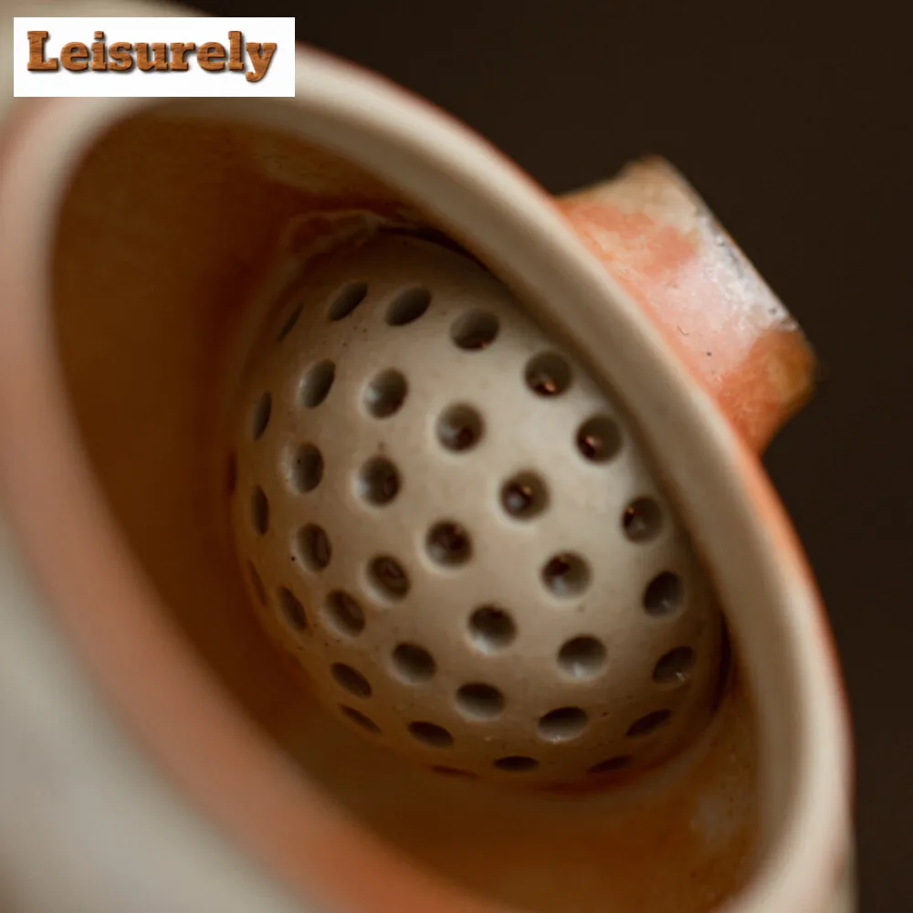 100ml Kiln Chnage Zhiye Cat Ceramic Teapot Wood-fired Porcelain Small Pot Making Tea Ball Hole Filter Kettle Kung Fu Teaset