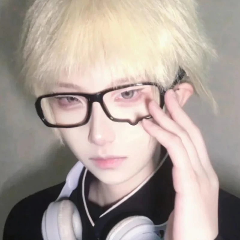 Y2K Anime Teardrop Cosplay Glasses Frame Unisex Small Square Without Lenses Eyeglass Costume Props Eyewear Jewelry Accessories