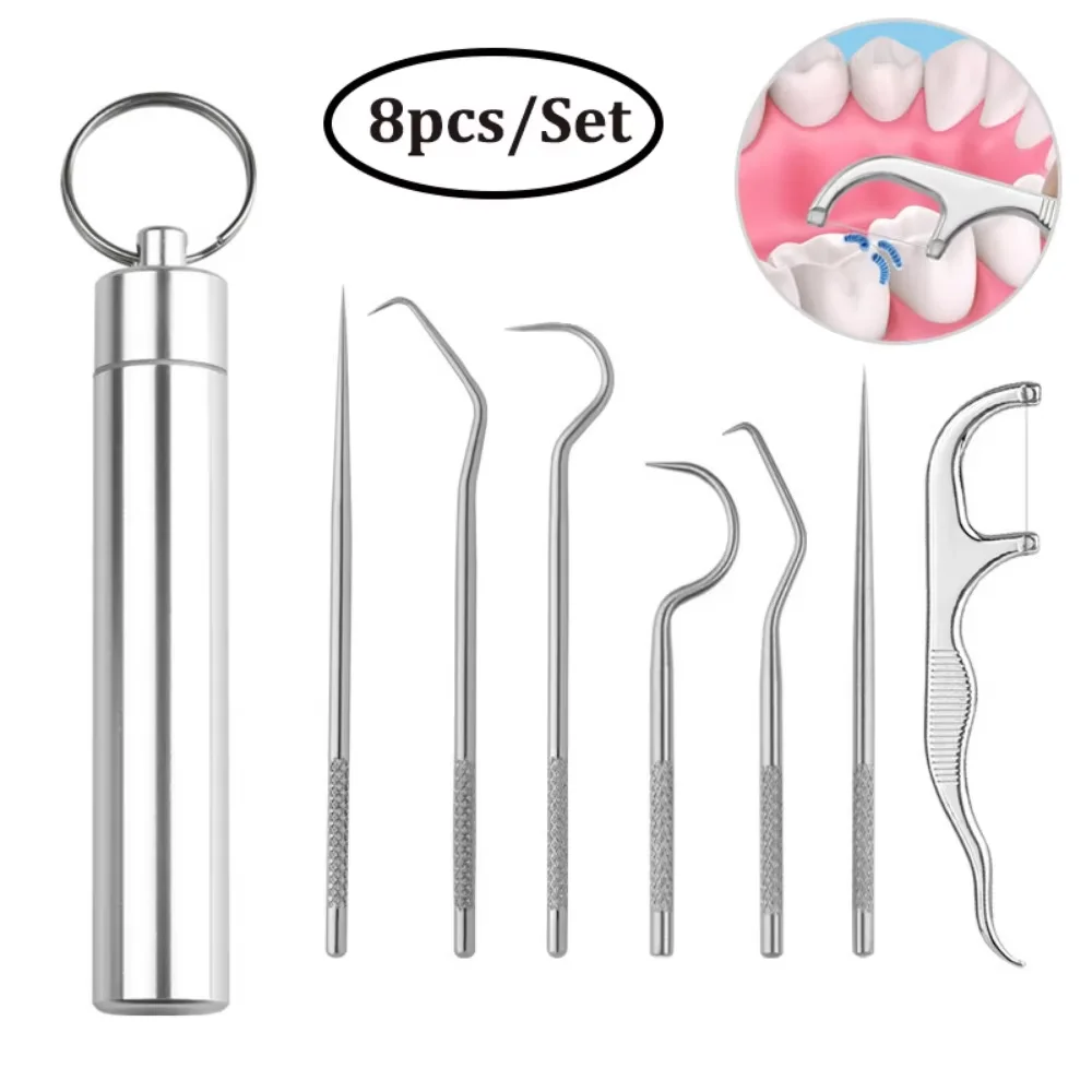 Tooth Flossing Rigid Aluminium Alloy Set Portable, Oral Cleaning Teeth