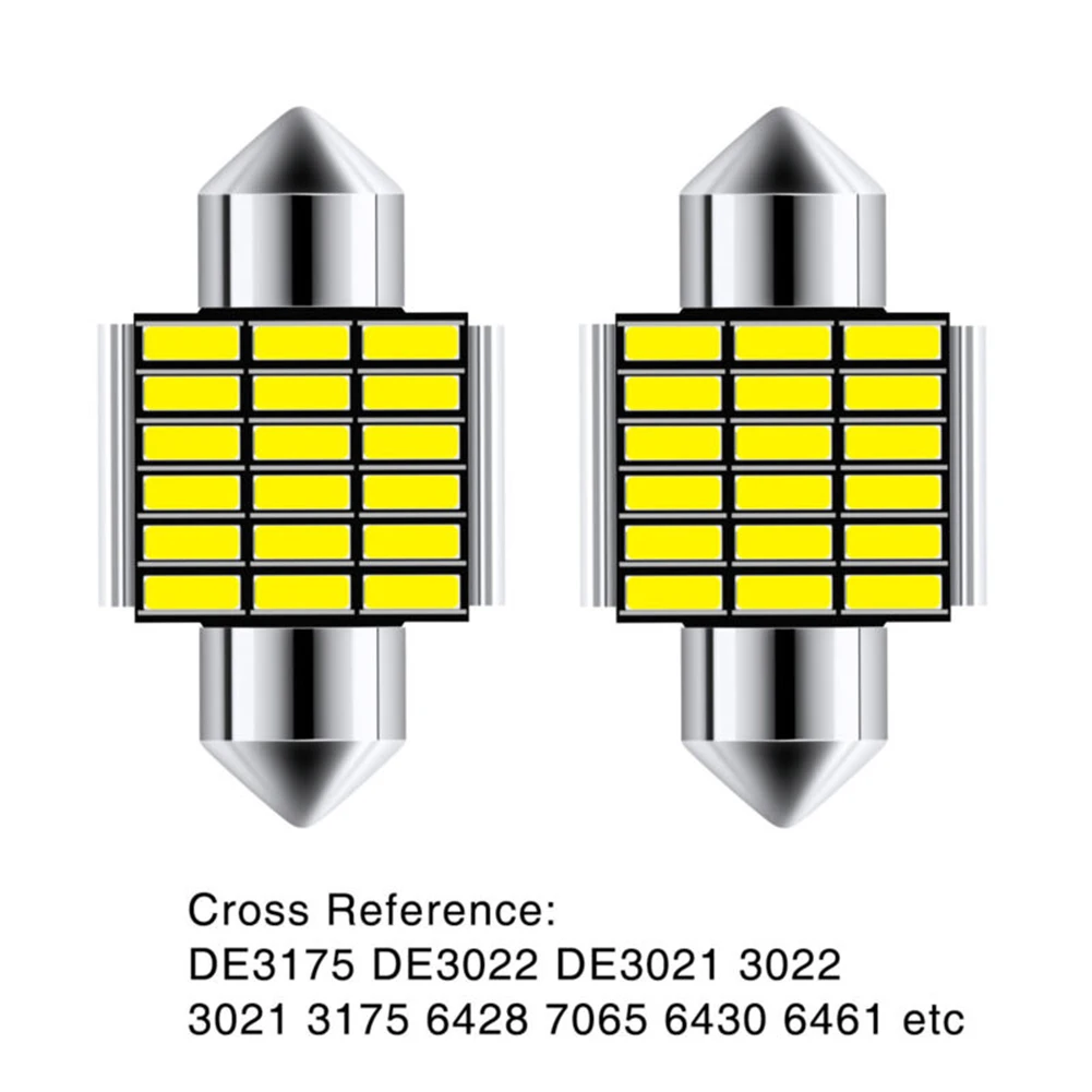 2PCS 31MM 30MM FESTOON 18SMD LED INTERIOR DOME MAP BULB GLOBE 12V LIGHT