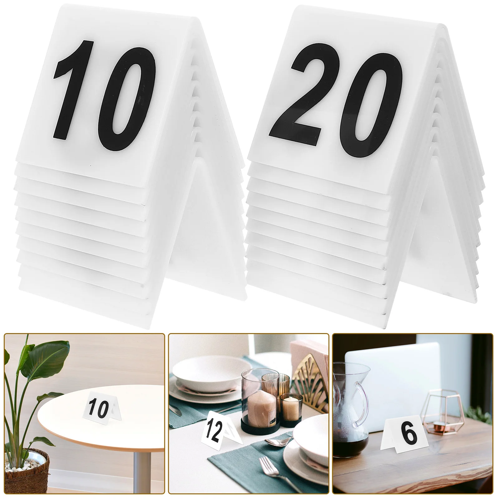 Restaurant Number Plate Evidence Marker Markers Signs Table Numbers Acrylic Decorate 20 Pcs