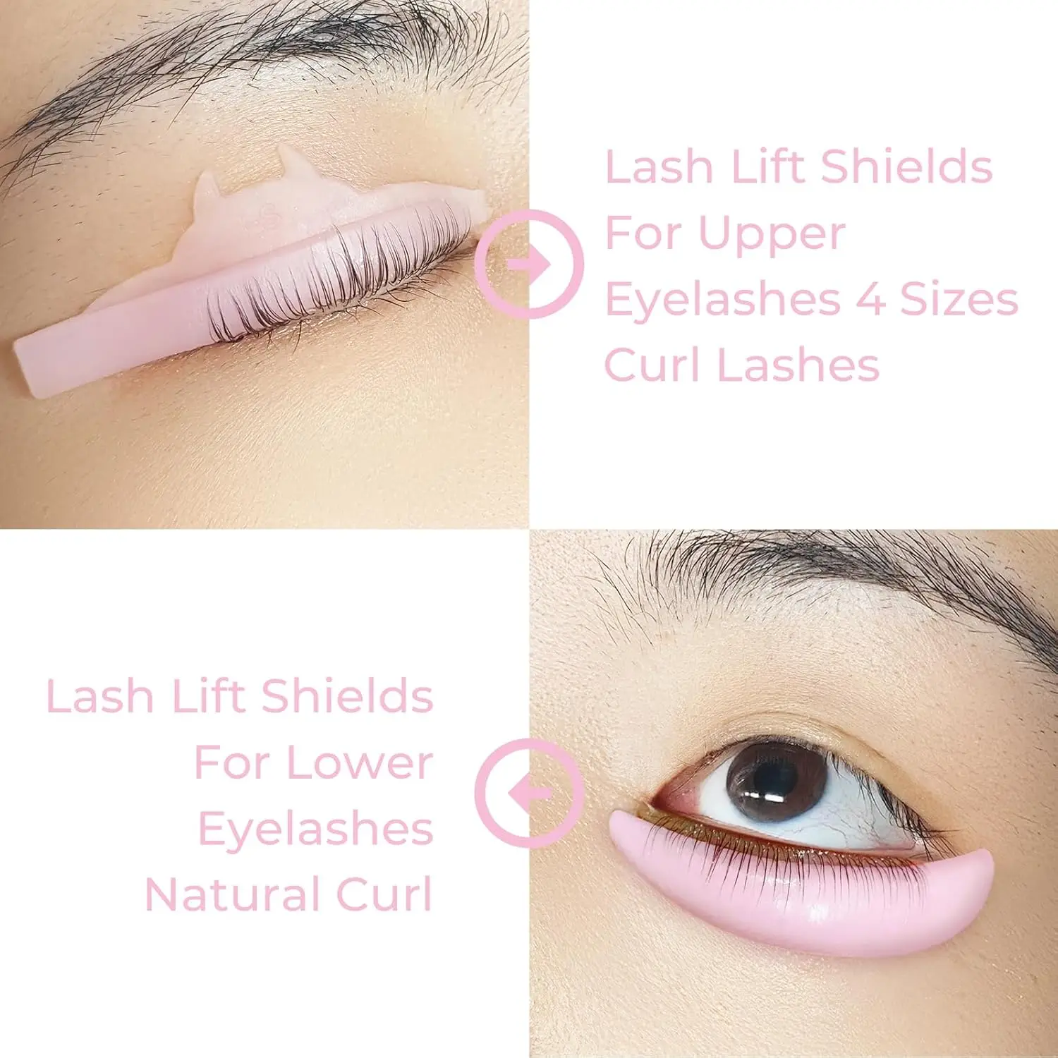 리뷰티 5쌍 L컬 실리콘 속눈썹 리프트 패드 (하부 속눈썹 컬러 포함) 재사용 가능한 속눈썹 리프트 쉴드 (속눈썹 리프트 및 컬링용)
