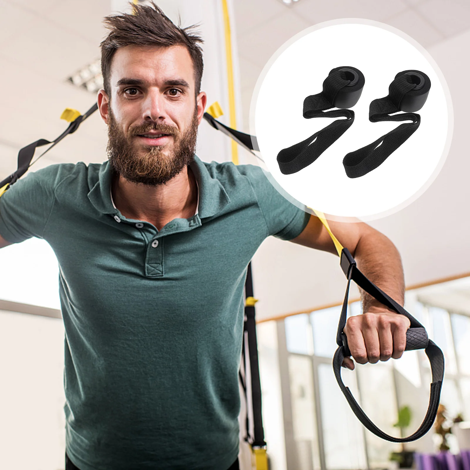 

Home Fitness Elastic Exercise Training Strap Resistance Band Over PVC Door Anchor Pull Rope Door Buckle 20x4cm