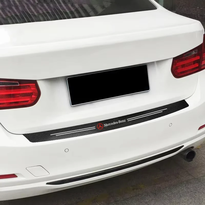 4개/세트 자동차 로고 도어 스트립 프로텍터 스티커 (메르세데스 벤츠 A C E 클래스 GLE GLB GLC W205 W212 W213 X253 용)
