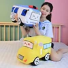 Automobile Plush Pillow Stuffed Firefighter School Bus Policeman Car Cartoon Plushie Soft Cushion Decor Present 4