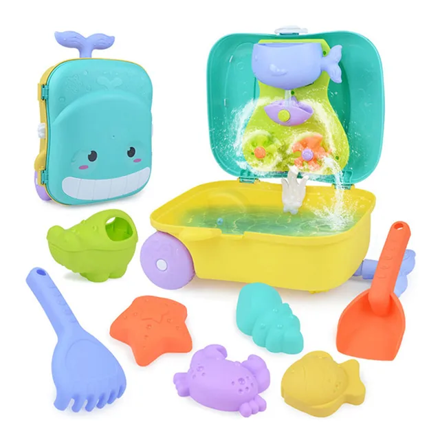 Summer Beach Toys Kids Sand Castle Bucket Spade Shovel Rake Water Tools Fun Shovel Molds Parent-Child Outdoor Game Whale Shape 1