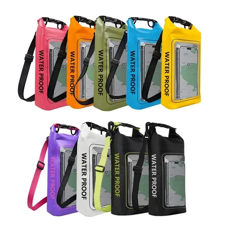 Waterproof Dry Bag Outdoor Sports Bags 2L Dry Bag Touch Screen PVC Waterproof Bags For Trekking Drifting Rafting Surfing Kayak Camping Equipment