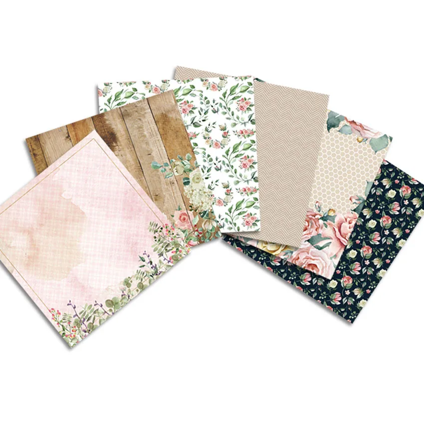 24Sheets/Set Vintage Flower Material Ppaper DIY Scrapbooking Journal Base Collage Photo Props Gift Wrapping Decoration Paper