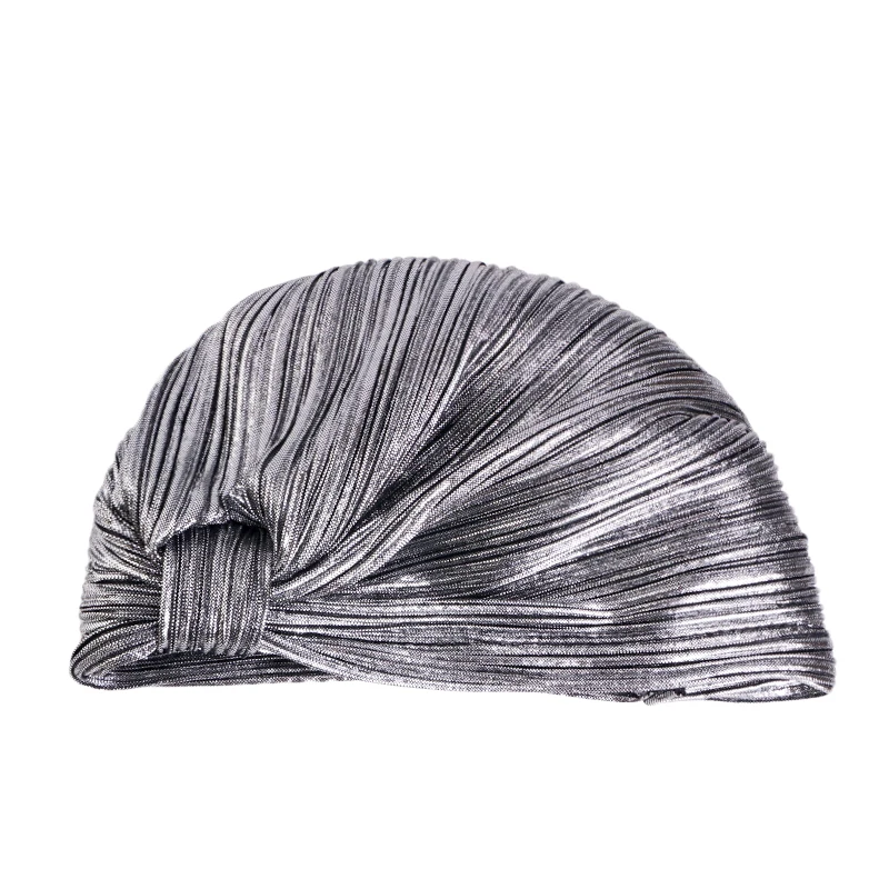 Neue Frauen Muslimischen Indischen Turban Chemo Kappe Bandana Hijab Haarausfall Hut Plissee Glitter Glänzende Mützen Motorhaube Turbante Mujer – Detail 5