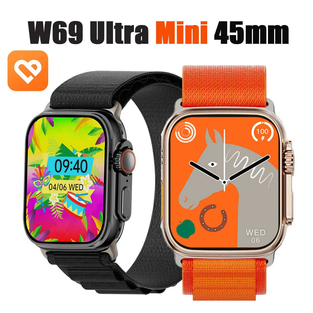 2023 W69 Ultra Mini Smart Watch Series 8 45mm Bluetooth Call Wireless