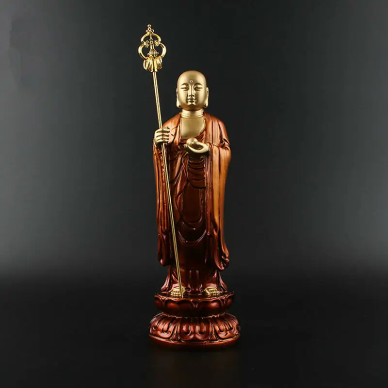 

8"Chinese Tangseng Jizo Ksitigarbha Bodhisattva Monk Buddha Resin Statue