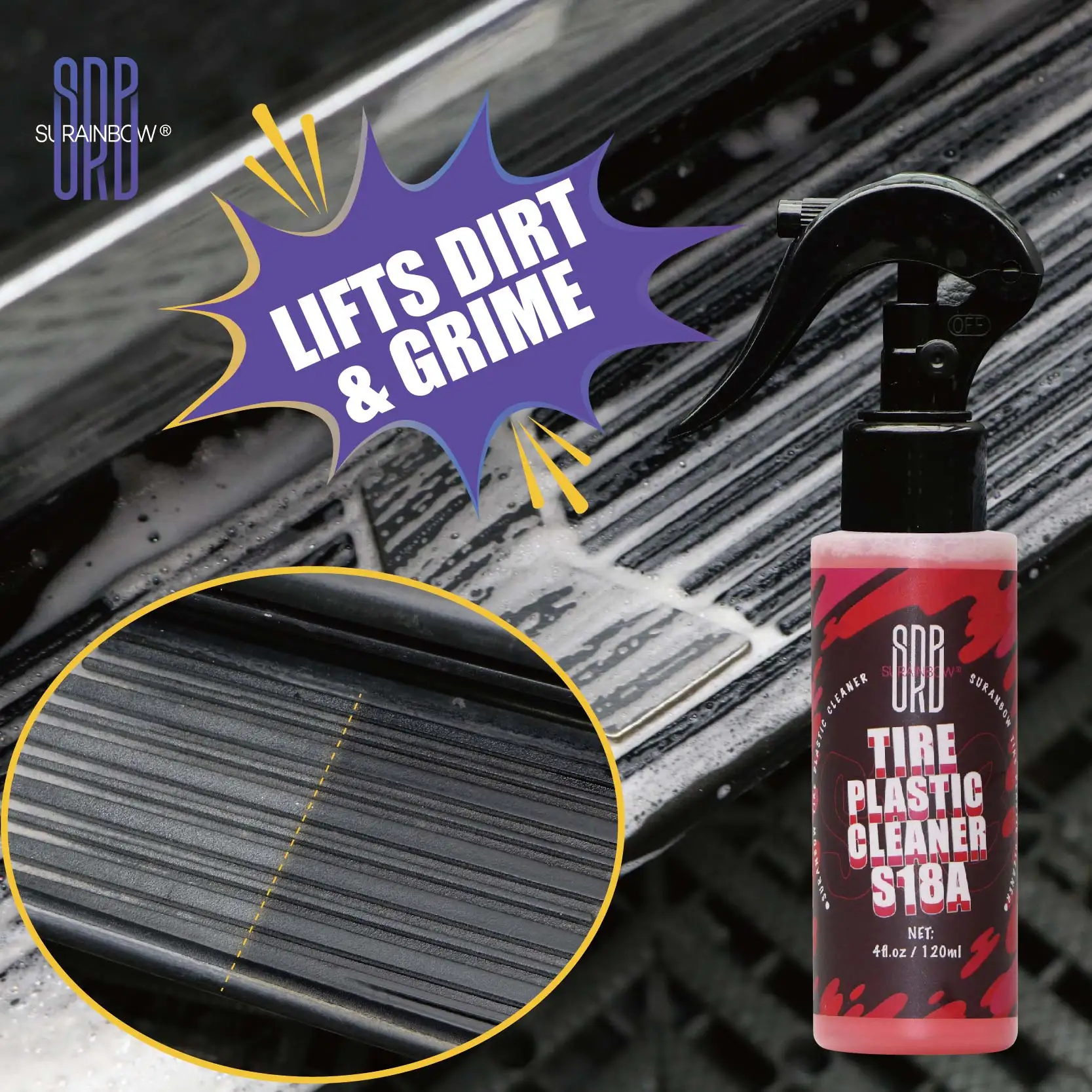 Tire Cleaner-Deep Clean Easily Removes Tire Dirt, Oil, Grime and more Safe for All Tires For Cars, Trucks, Motorcycles