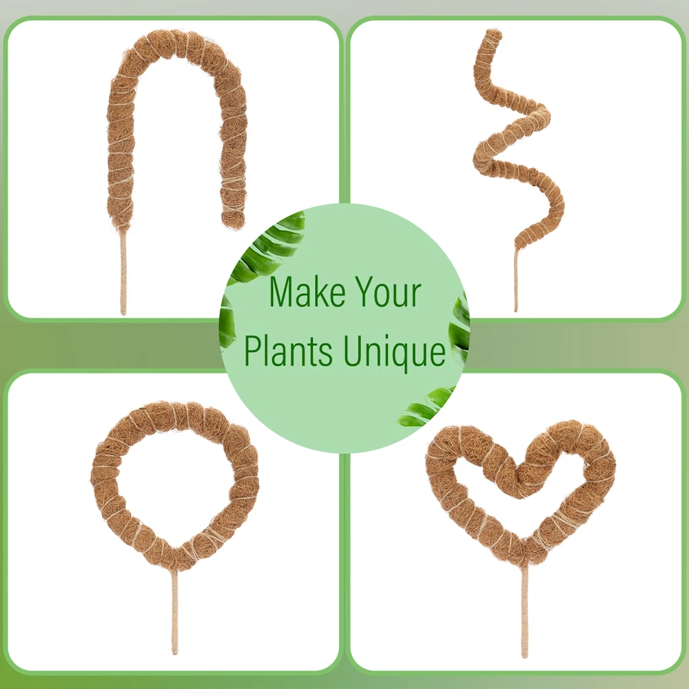 Bendable Coco Coir Moss Pole Plant Cage Climbing Pole Plant Support Extension for Monstera To Grow Upward Garden plant climbing support plant stem support plant support stick