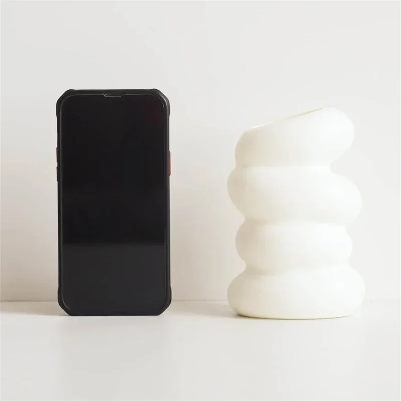 1PC Plastic Spiral White Vase Nordic Creative Flower Arrangement Container for Kitchen Living Bedroom Home Decoration Ornament 4
