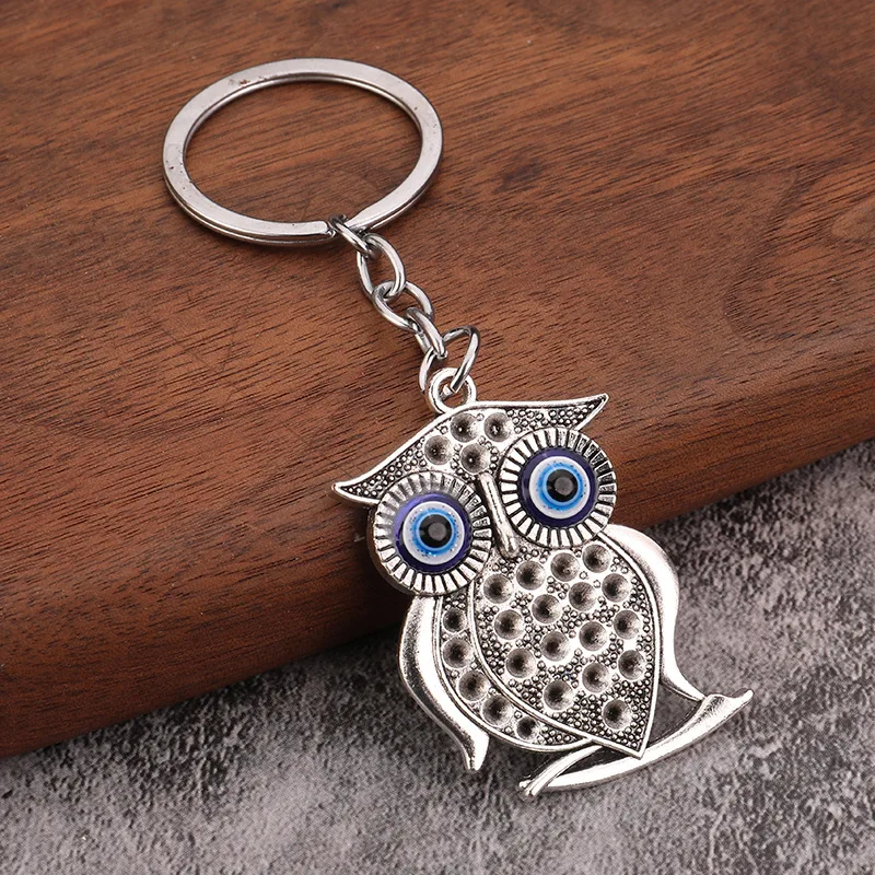 PORTE-CLÉS HIBOU ARGENT MÉTAL - Motif Chine Ventilation - Neuf Avec étiquettes