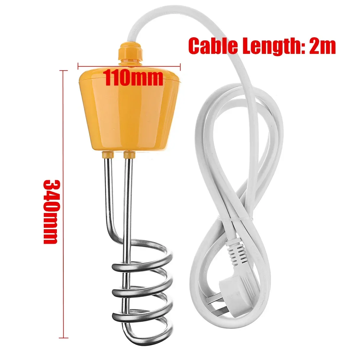 3000W Electric Water Heater Stainless Steel Automatic Immersion Heater Portable Hot Water Boiler for Bucket Swimming Pool 3