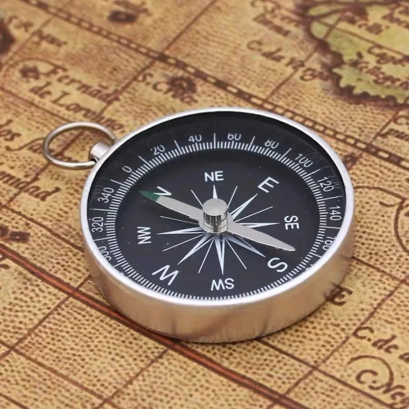 G44 Compass Keychain Pendant Aluminum Alloy Metal Portable Pocket Outdoor Adventure Travel Compass