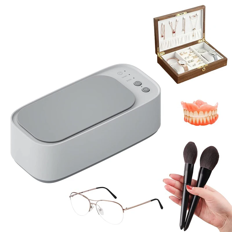 휴대용 초음파 세척 기계 고주파 진동 세척 클리너, 얼룩 제거, 쥬얼리 시계 안경 세탁기