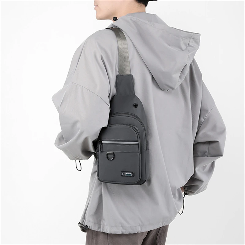 Men Chest Bag New Nylon Waterproof Multi Functional Crossbody Bag Fashion Korean Versatile Men One Shoulder Bag Chest Bag
