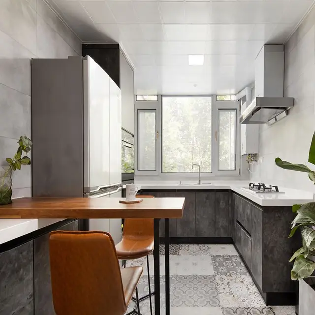 ตู้สไตล์ไม้ชุดทันสมัยพร้อมตู้ครัวเฟอร์นิเจอร์เกาะ 3