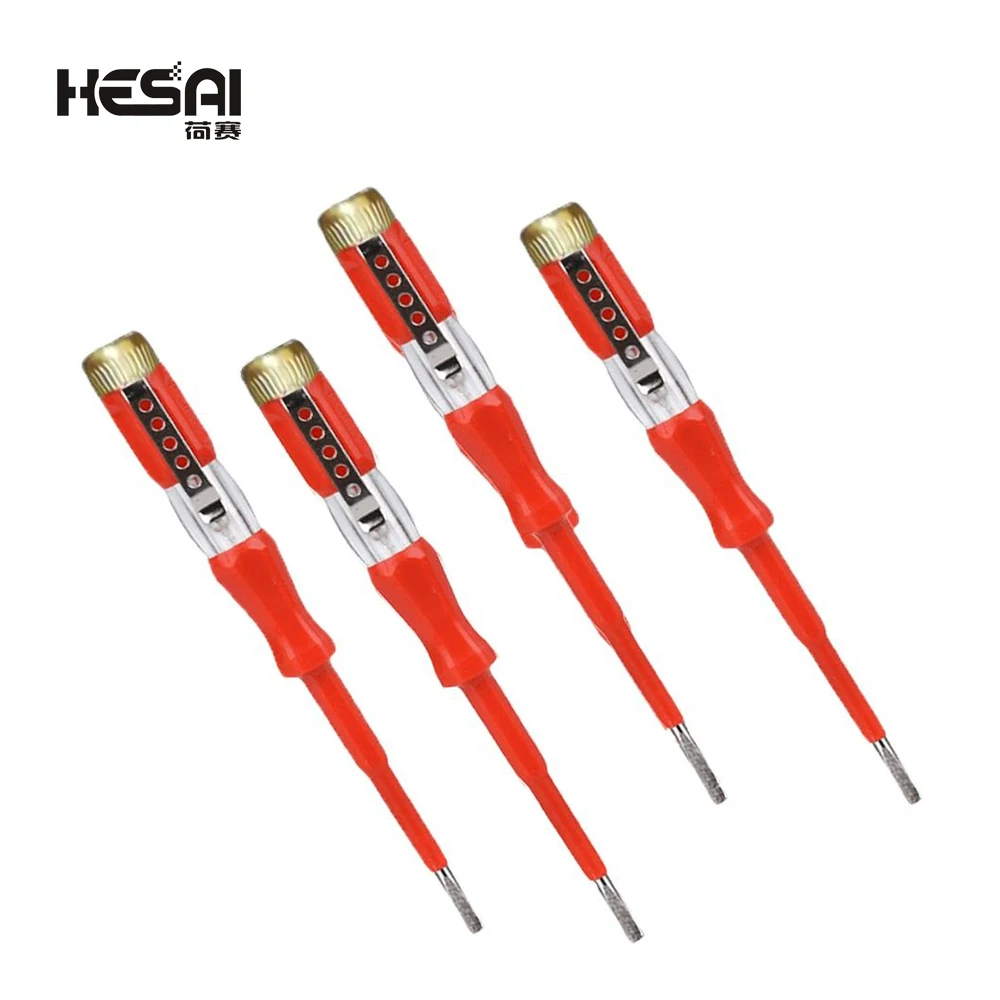 2021 New Portable LED Voltage 100-500V Test Pen Tester Flat Screwdriver Socket Detector Screw Driver Repair Electrician Tools