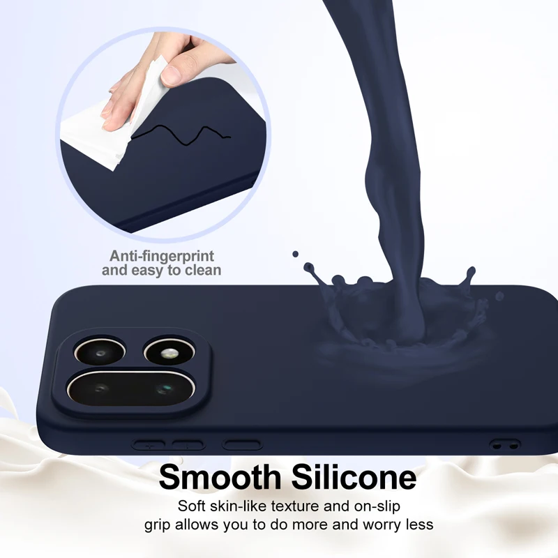 ELVEV Magnetic Soft Premium Silicone Phone Case with Flocking Interior and Lanyard Strap