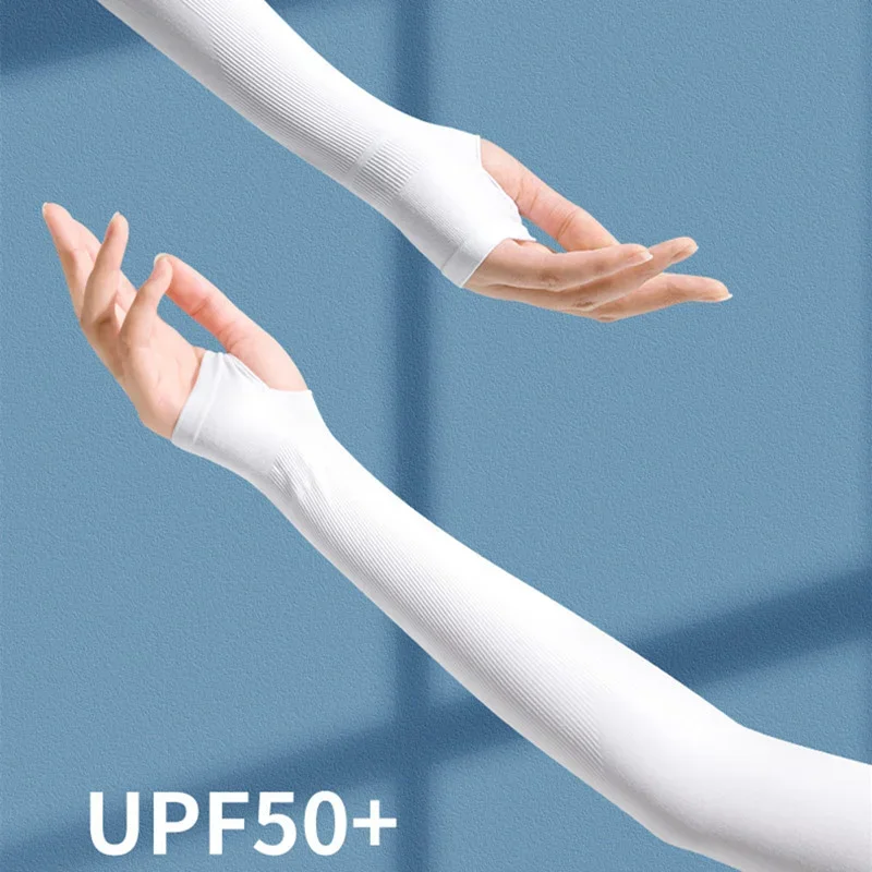 Sun Protection Arm Sleeves UPF50+ Arm Sleeves Ice Fabric Breathable Quick Dry Running Sportswear Sun UV Protection for Cycling