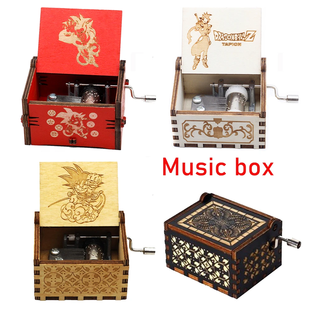 Wood Hand Crank Music Box Dragon Ball Christmas Gift Birthday Gift Mother's Day carousel music box music box
