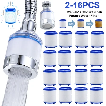 Faucet Filter Set Water Purifier Filter Shower Filter Element Faucet PP Cotton Remove Chlorine Heavy Metal Filtered For Bathroom