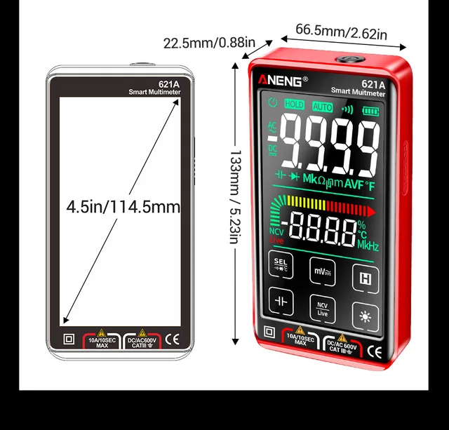 aneng 621a smart digital multimeter touch