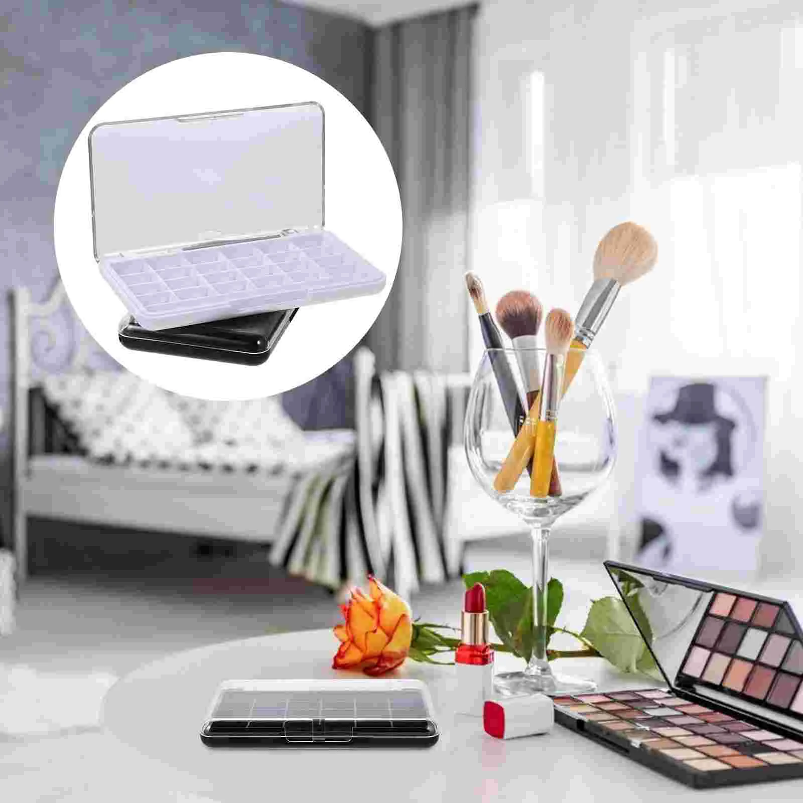 

Empty Makeup Eyeshadow Box Storage Case Lipstick Depotting Shadow Eye Container Clear Pallet Containers Organizer Blush