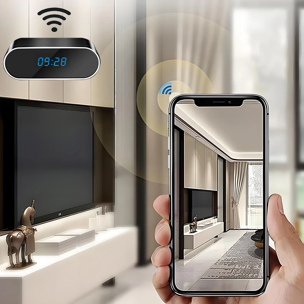Wireless clock camera 4K HD with WiFi support 2.4G router HD network camera motion detection night vision home monitoring camera 4