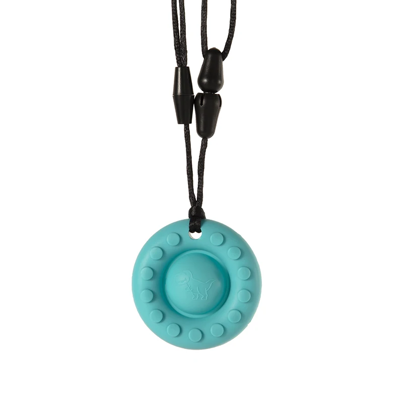 Silicone Teether Round Textured Chews for Baby Nursing Teething Toy Chewelry Sensory Chew Necklace Fidget Anxiety Autism 6