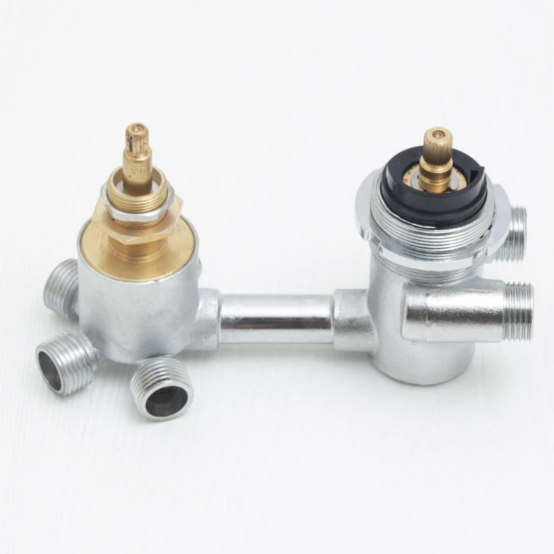 4 Ways Water Outlet Cold And Hot Intubation Brass Diverter Shower Faucets Mixer Valves Bathroom Screw Thread Faucet