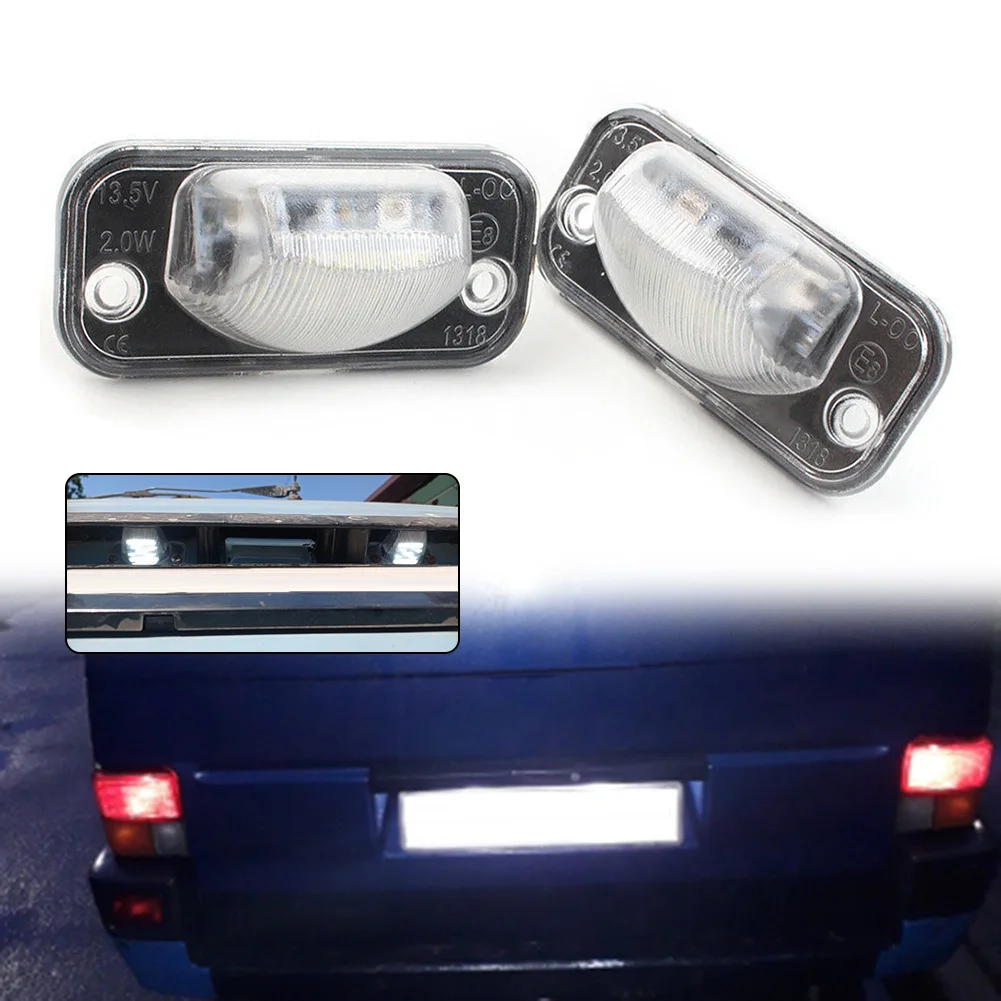 2pcs Car License Plate Light Lamp LED For VWs T4 1990-2003 Rear Taillight License Number Lamp Safety Driving Auto Accessories 2pcs led license number plate light for maserati quattroporte 2003 2004 2005 2006 2007 08 13 rear plate lamp canbus no error