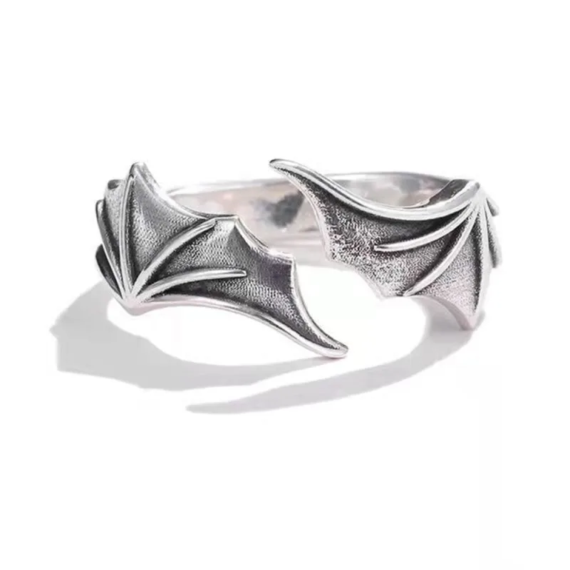 Anime Angel Demon Couple Rings for Women Men Fashion Animal Adjustable Open Ring Promise Matching Couple Ring Party Gifts 6