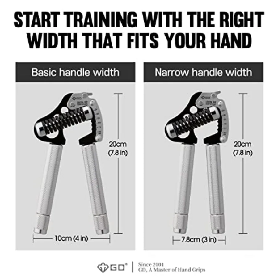 Grip Strength Trainer Adjustable Hand Gripper Strengthener Hand Grip Exerciser Wrist Strengtheners Silent & Durable – Forearm, F