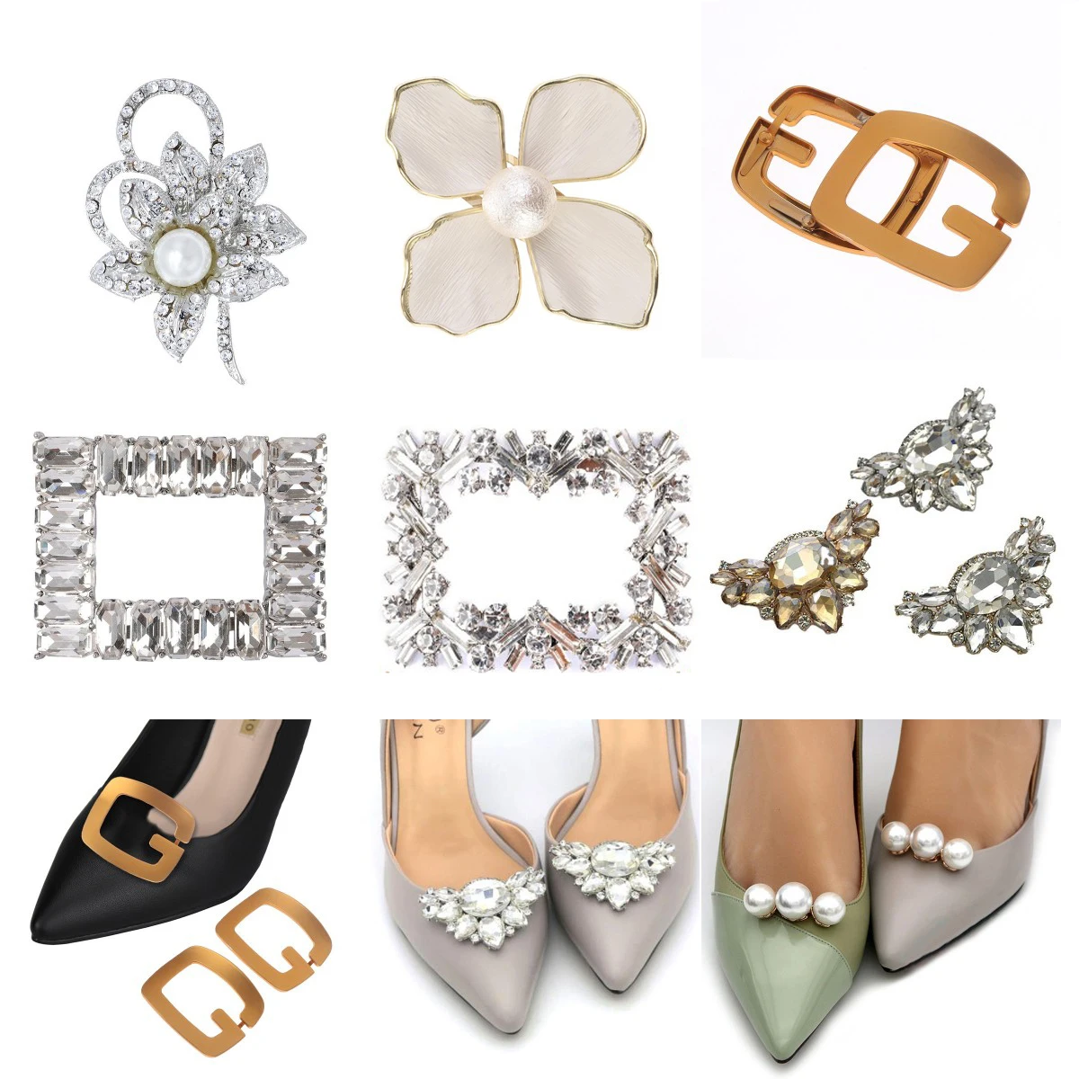 1PC New Lady Women Elegant Shoe Clip Shiny Rhinestone Decorative Clips Bridal High Heel Charm Buckle Shoes Rhinstones Ornament