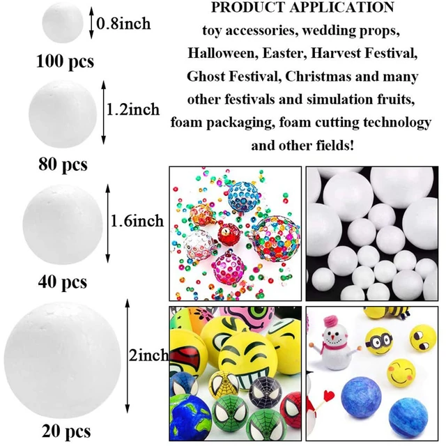 craft Styrofoam Balls (2 Inch - 508 cm) for DIY crafting and Decoration by  My Toy House White color (36 Pack)