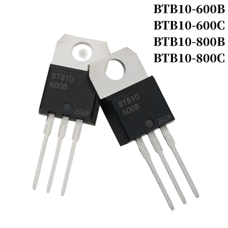 

10~1000Pcs BTB10-600B BTB10-600C BTB10-800B BTB10-800C DIP Triac TO-220 10A 600V/800V Thyristor Large Chip