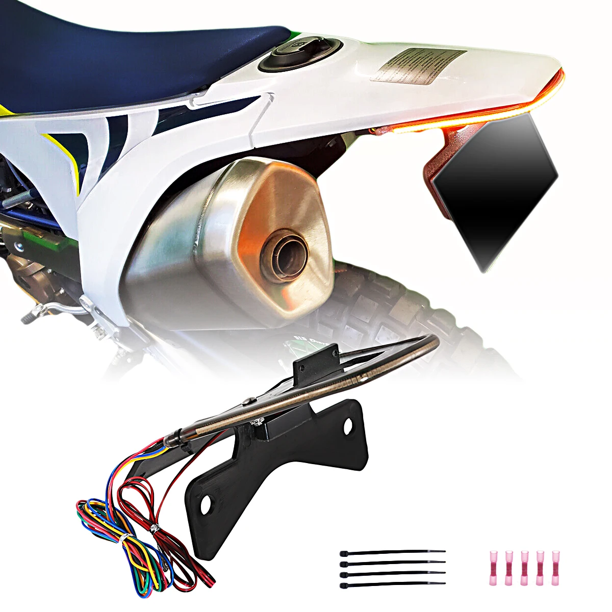 Led Affumicato Fender Eliminator Fanale Posteriore Integrato Per Husqvarna 701 Std 2021-2023