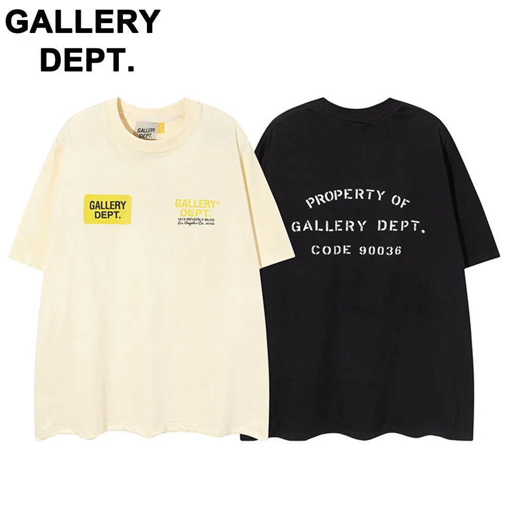 

Spring Summer New Street Short Sleeve GALLERY DEPT T-shirt Fashion Brand Colorful Handmade Splash Vintage Loose Short Sleeve