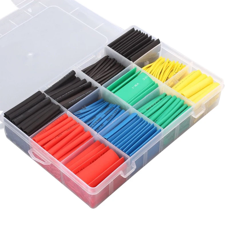 greener 800 pcs set thermoresistant tube heat shrink wrapping kit polyolefin shrinking assorted pipe wire cable insulated 127-780pcs Heat Shrink Wrapping Kit Heat Shrink Tube Assorted Pack Thermoresistant Tube Wire Cable Insulation Sleeve Set