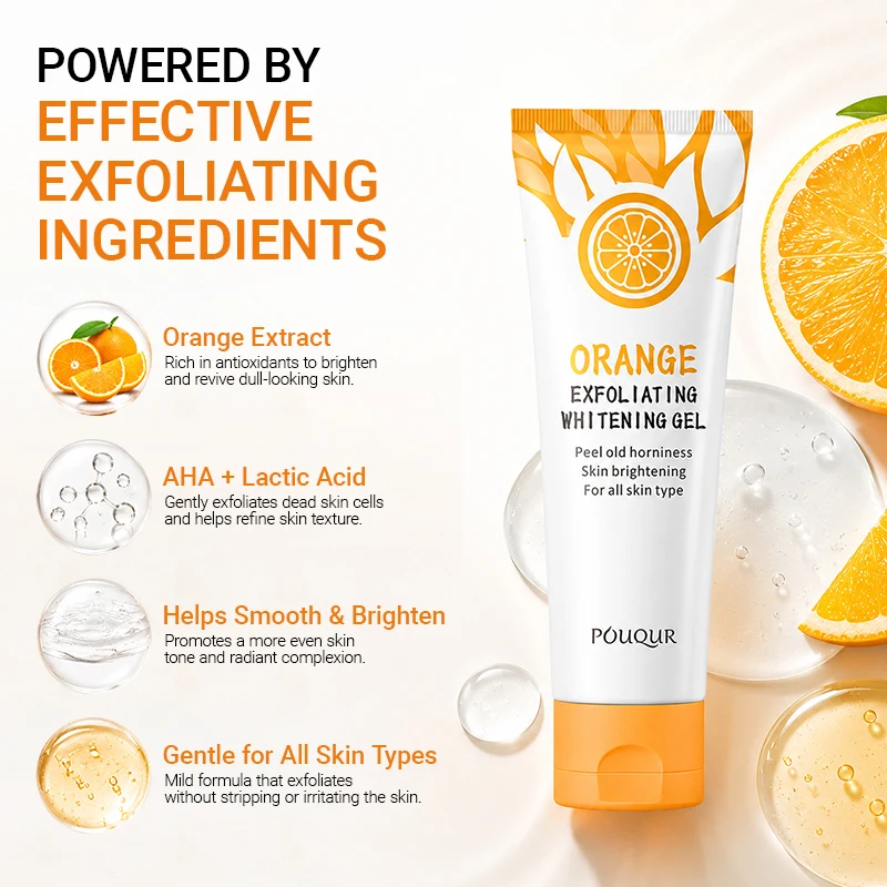 Orange Exfoliating Gel - Brightening & Hydrating Gentle Scrub